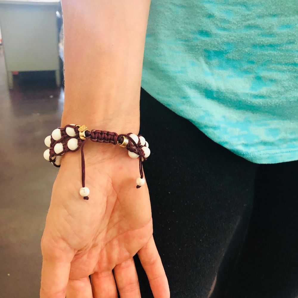 Semi-Precious Adjustable Double Macrame Bracelet - image 2